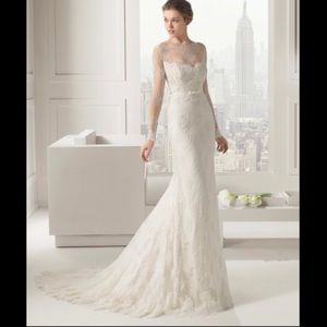 Rosa Clara Santa Fe long sleeve mermaid gown